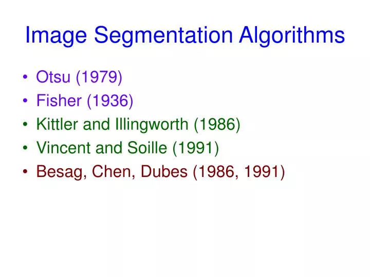 image segmentation algorithms