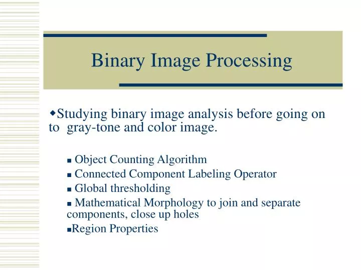 binary image processing