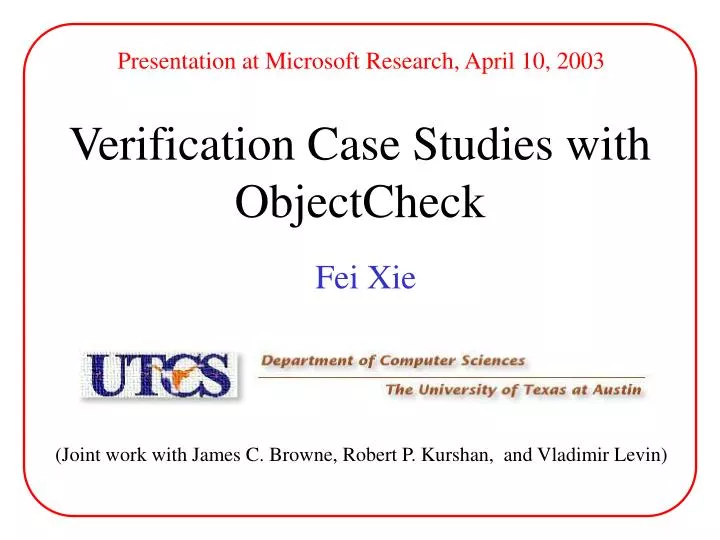 verification case studies with objectcheck