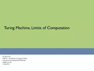 Turing Machine, Limits of Computation