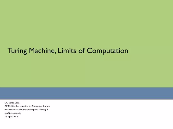 turing machine limits of computation