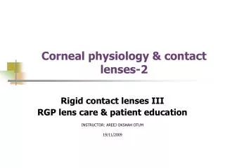 Corneal physiology &amp; contact lenses-2