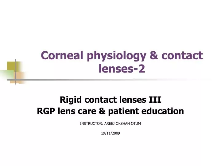 corneal physiology contact lenses 2
