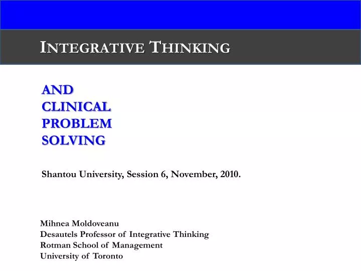 and clinical problem solving shantou university session 6 november 2010