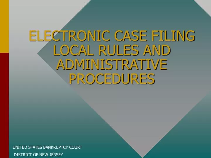 electronic case filing local rules and administrative procedures