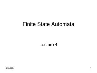 Finite State Automata