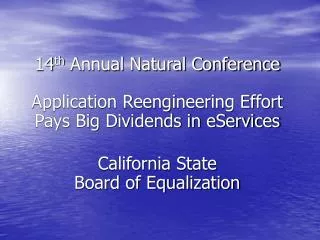 14 th Annual Natural Conference
