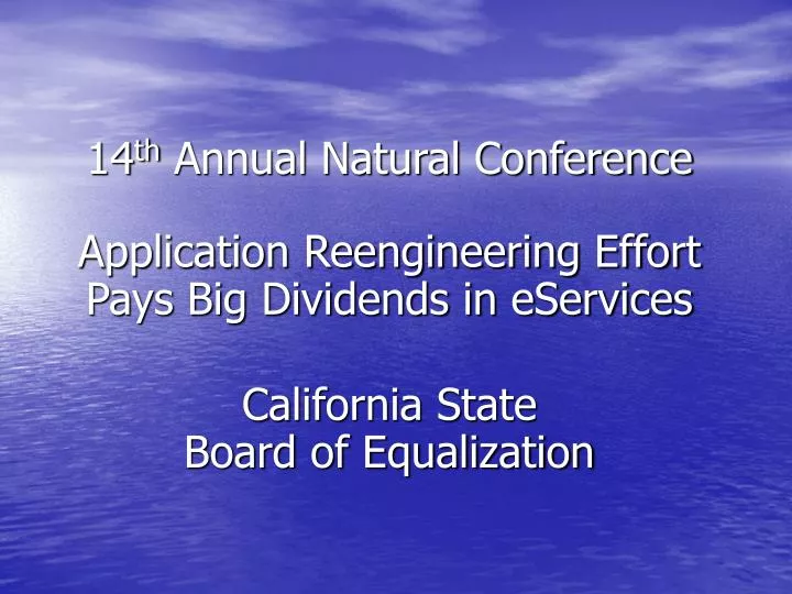 14 th annual natural conference