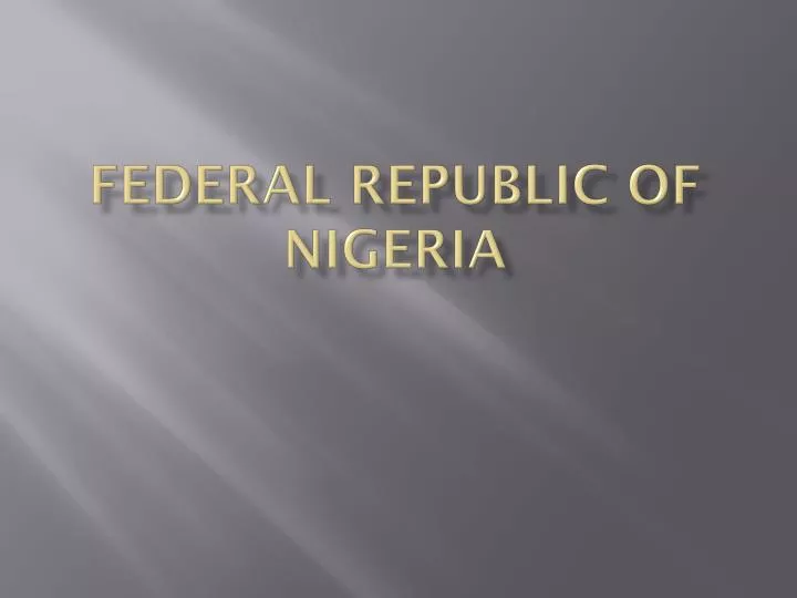 federal republic of nigeria