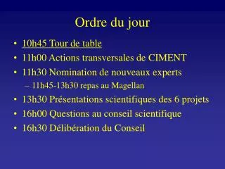 ordre du jour