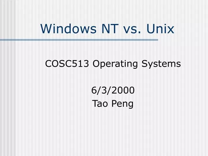 windows nt vs unix