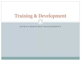 training development