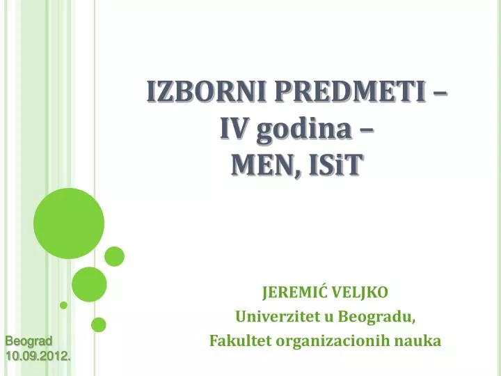 izborni predmeti iv godina men isit