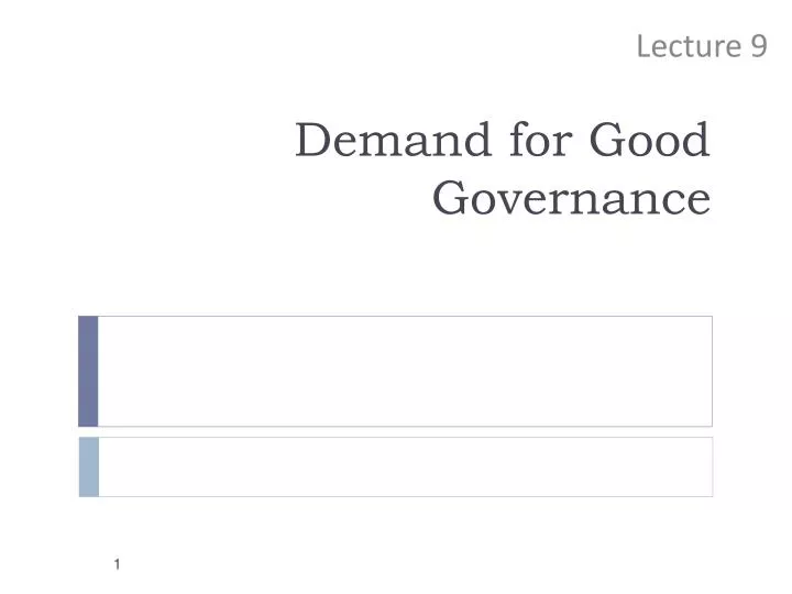 demand for good governance
