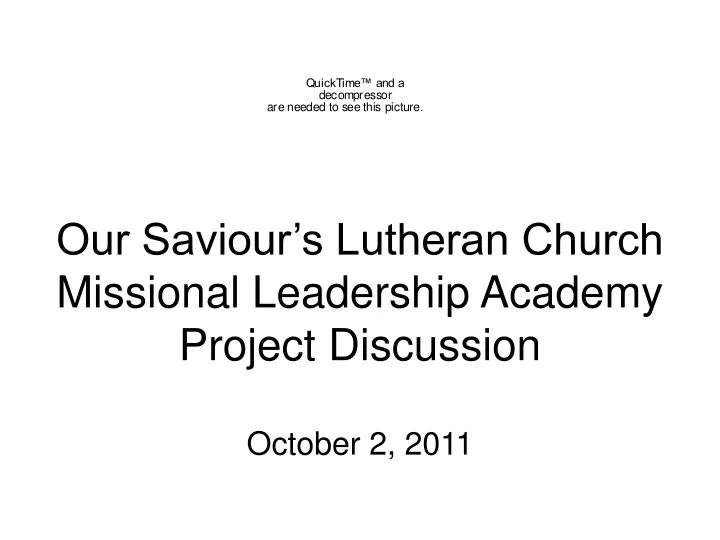 our saviour s lutheran church missional leadership academy project discussion