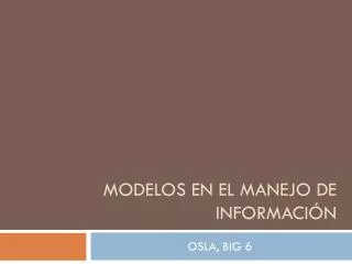 modelos en el manejo de informaci n