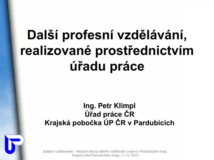 dal profesn vzd l v n realizovan prost ednictv m adu pr ce