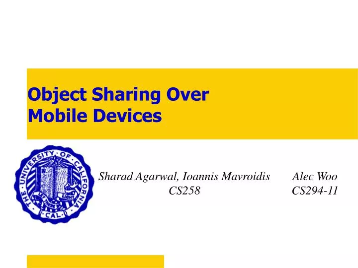 object sharing over mobile devices