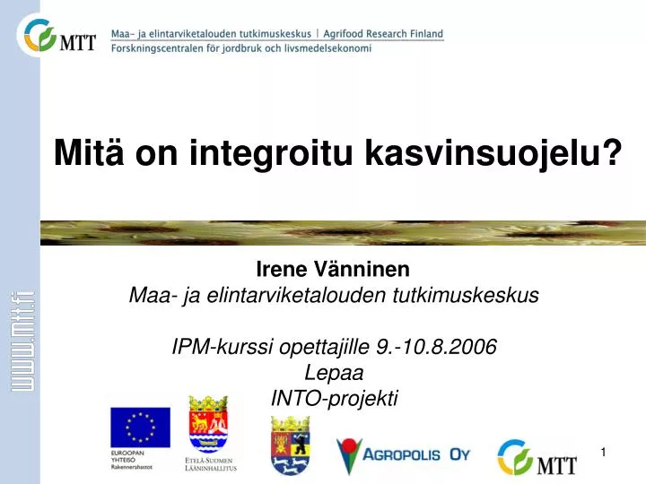 mit on integroitu kasvinsuojelu