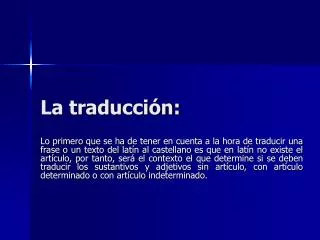 la traducci n
