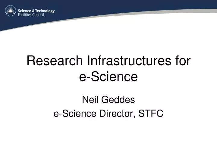 research infrastructures for e science