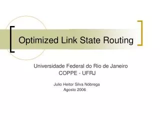 optimized link state routing