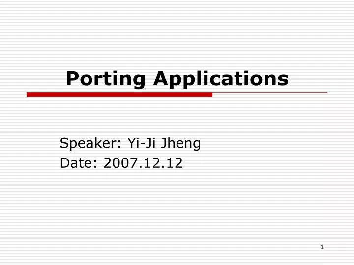 porting applications