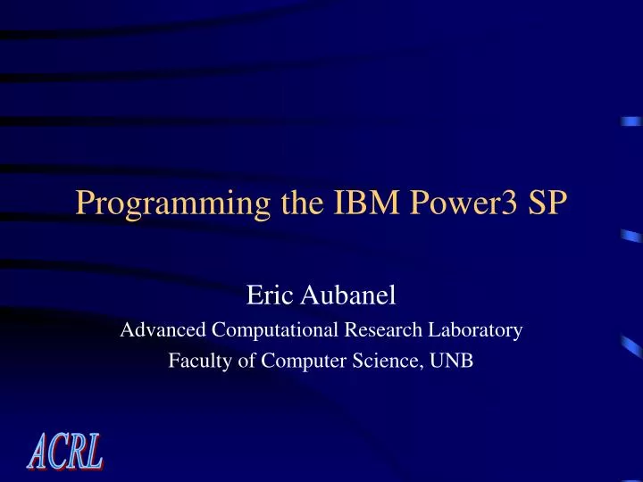 programming the ibm power3 sp