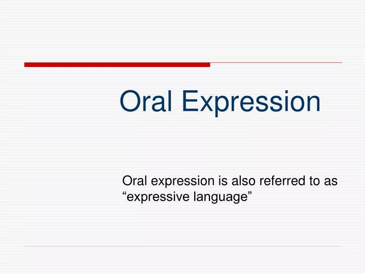 oral expression