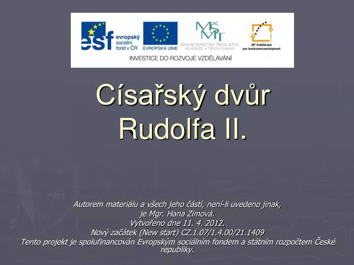 c sa sk dv r rudolfa ii