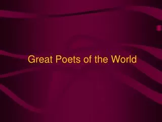 Great Poets of the World