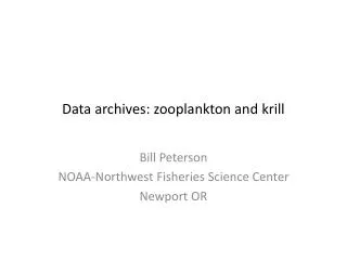 Data archives: zooplankton and krill
