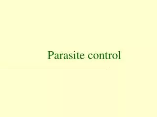 Parasite control