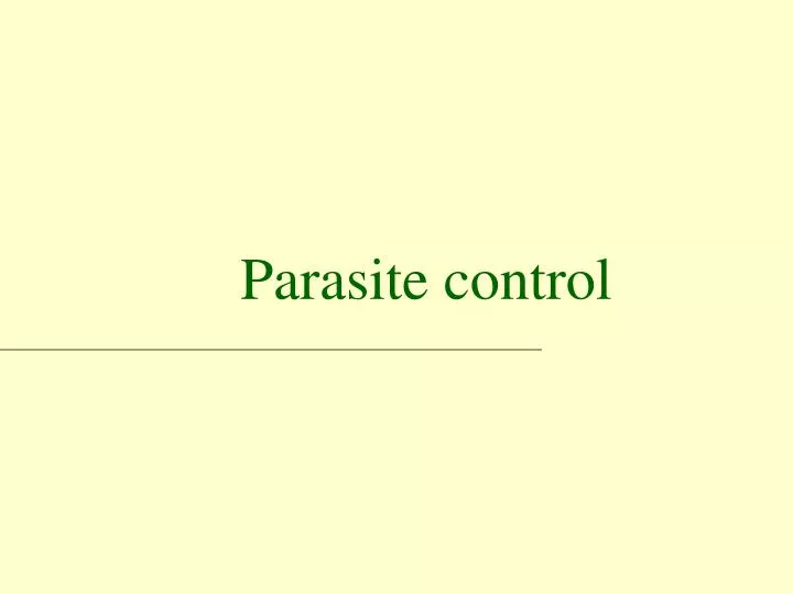 parasite control