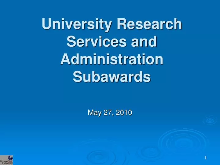 university research services and administration subawards
