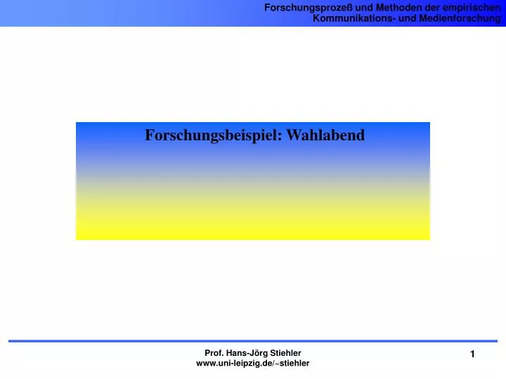 forschungsbeispiel wahlabend