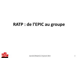 ratp de l epic au groupe