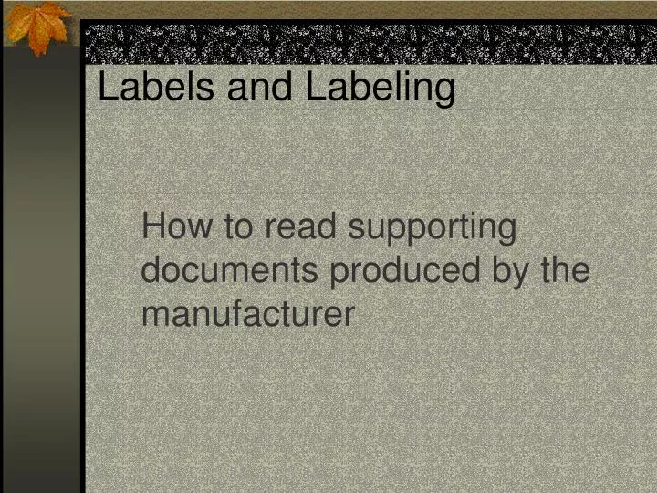 labels and labeling