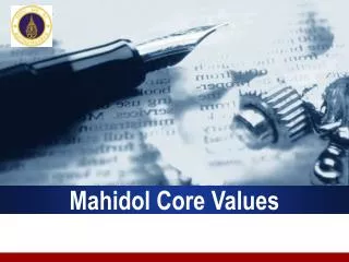 mahidol core values