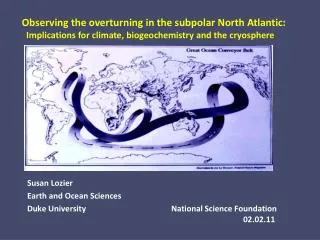 Susan Lozier Earth and Ocean Sciences