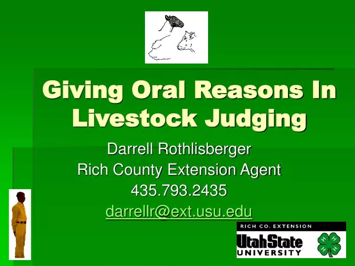 giving oral reasons in livestock judging