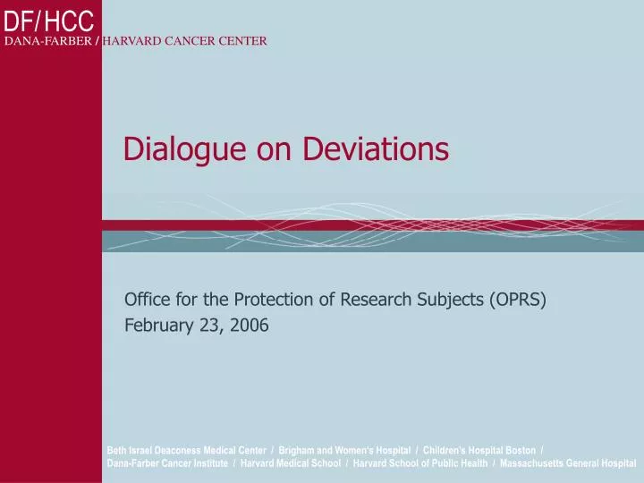 dialogue on deviations