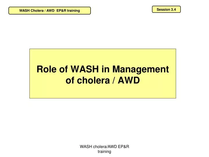 role of wash in management of cholera awd