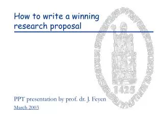 How to write a winning research proposal