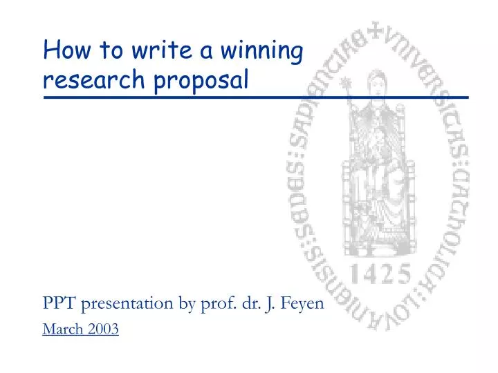 how to write a winning research proposal