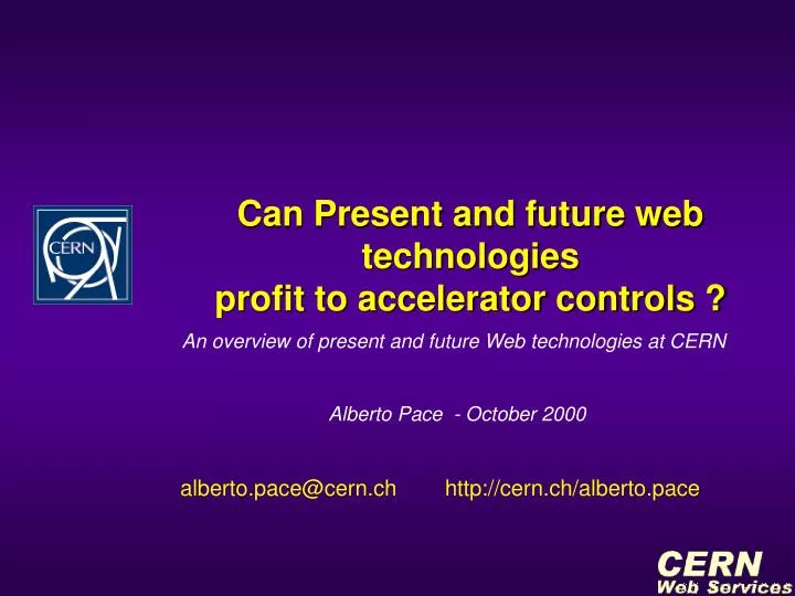 can present and future web technologies profit to accelerator controls