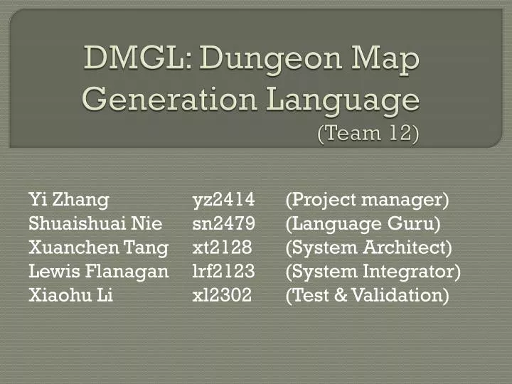 dmgl dungeon map generation language team 12