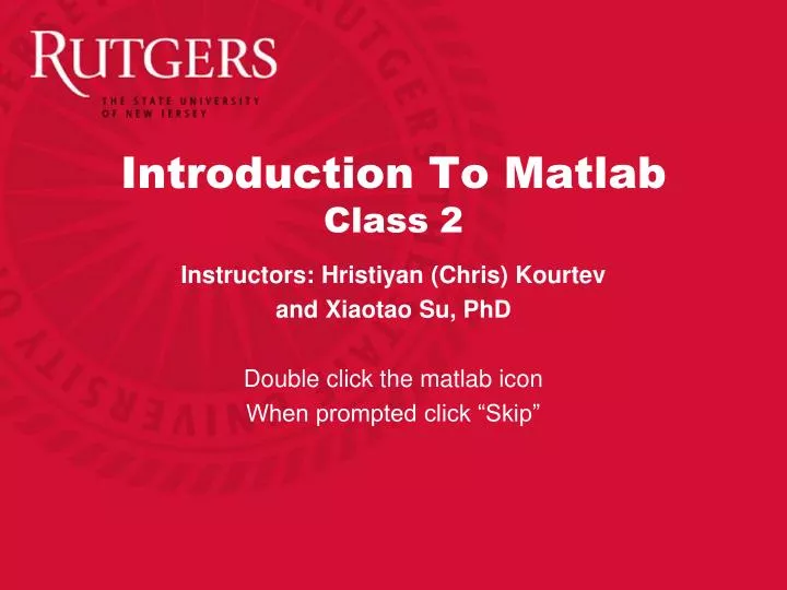 introduction to matlab class 2