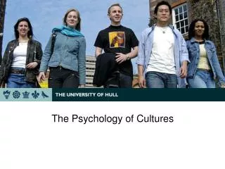 The Psychology of Cultures
