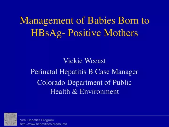 management of babies born to hbsag positive mothers